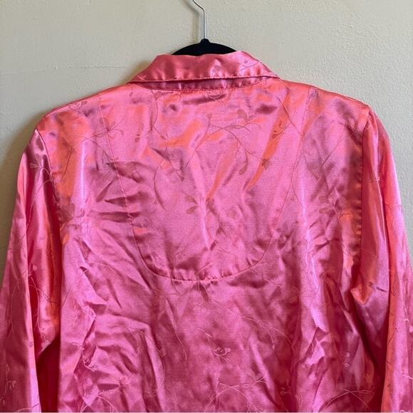 Vintage Brittain, Joseph L PINK pajama top button down flower - Picture 6 of 7
